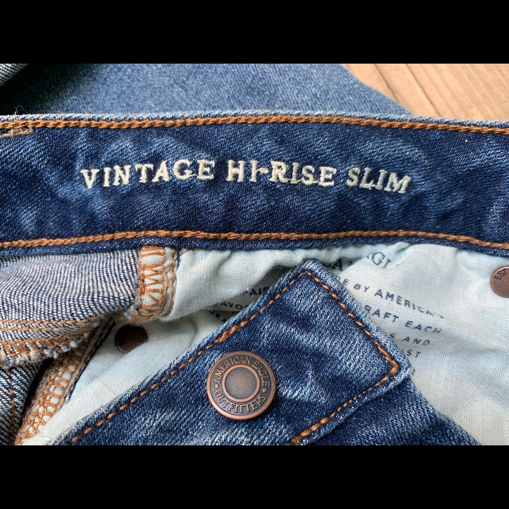 AE Vintage High Rise Slim Ripped & Cuffed Jeans - Picture 5 of 9
